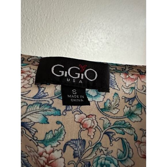 GIGIO Plus Boho Floral Gypsy Kimono Floral Print Wide Bell Sleeves 100% Rayon - Picture 8 of 8